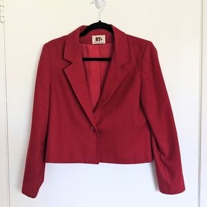 Vintage 80s RT II Red Crop Blazer Jacket